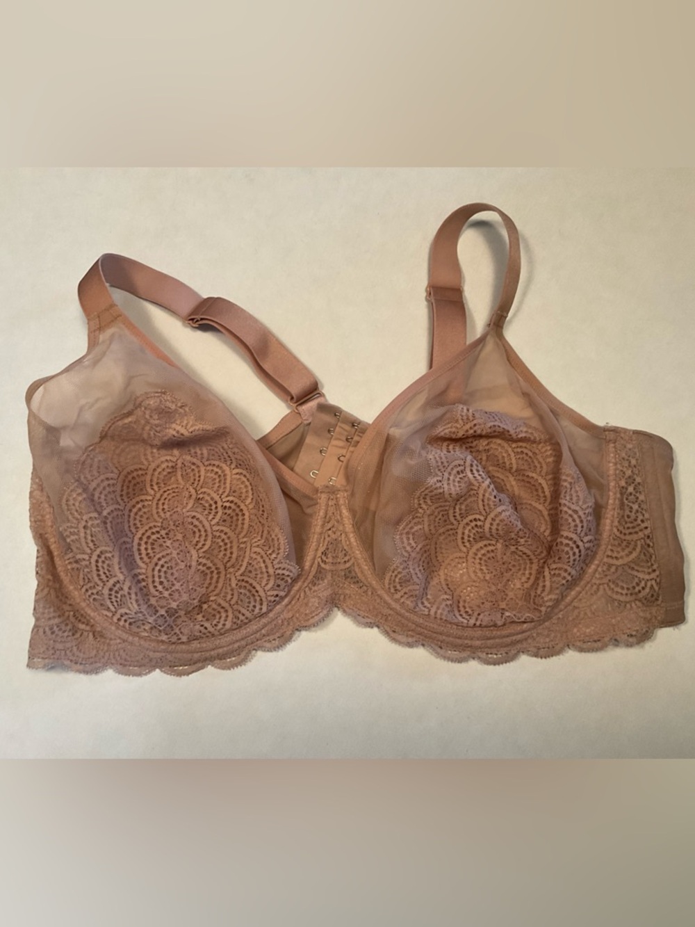 HSIA Plus Size Bras for Women Full Coverage Back Fat Underwire Unlined Bras Tan